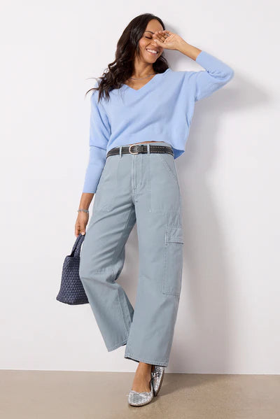 Marcelle Easy Cargo Pants - Light Blue