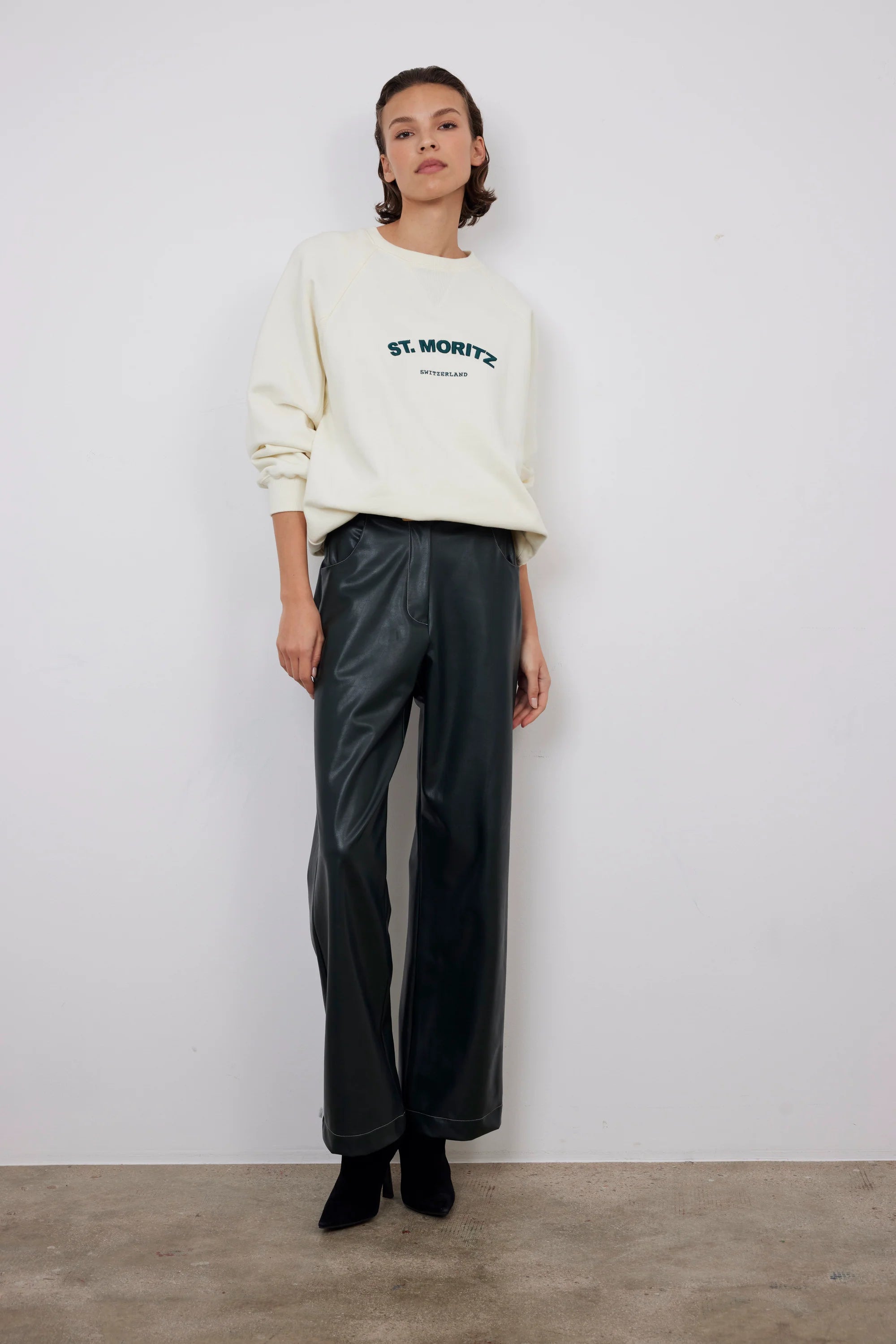 Lia Vegan Leather Pants Green