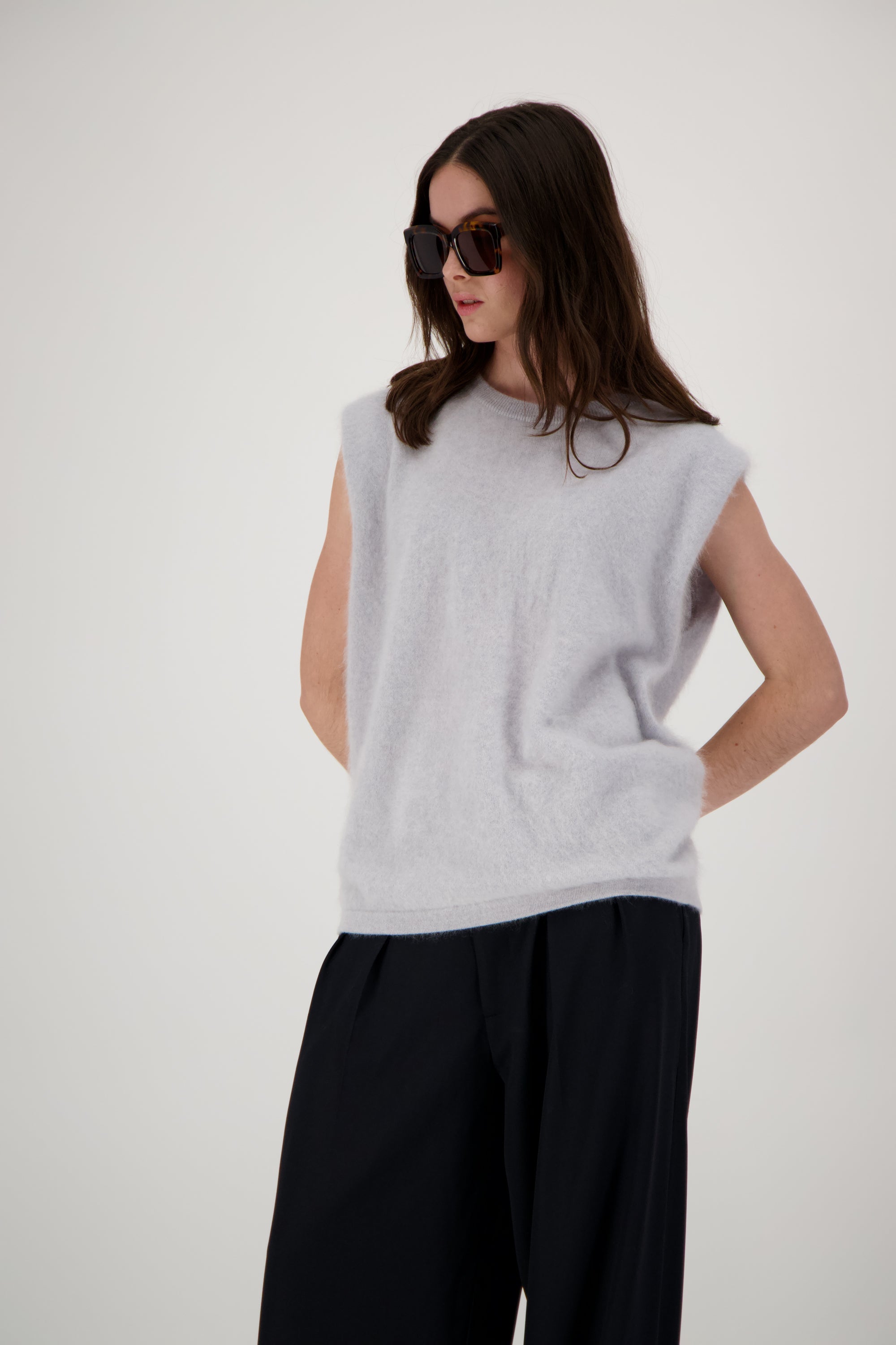 Mona Brushed Cashmere | Silver
