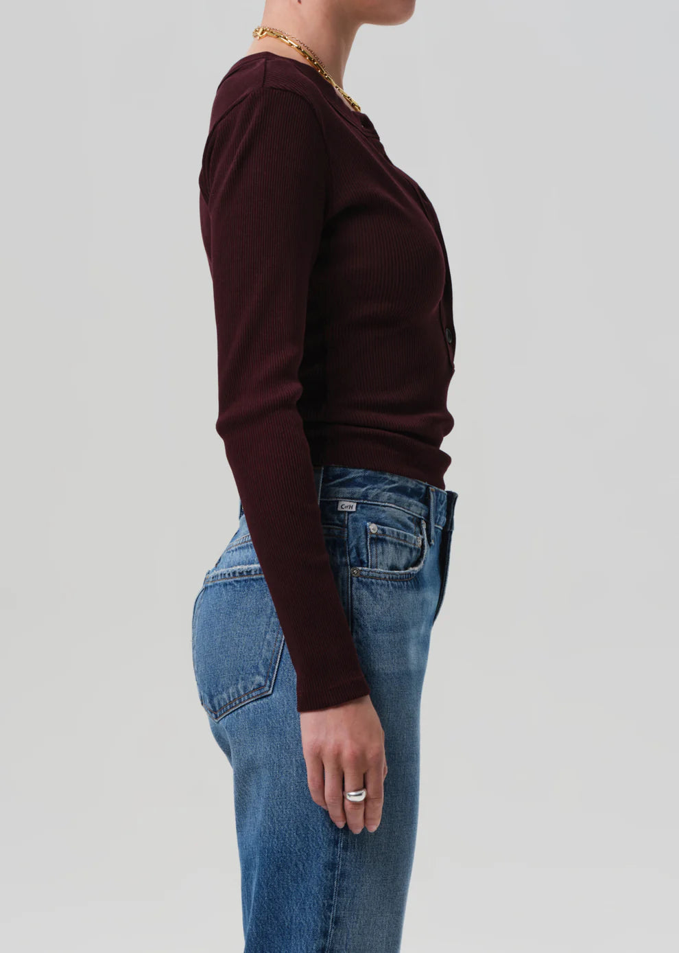 Varra Henley Top - Mahogany