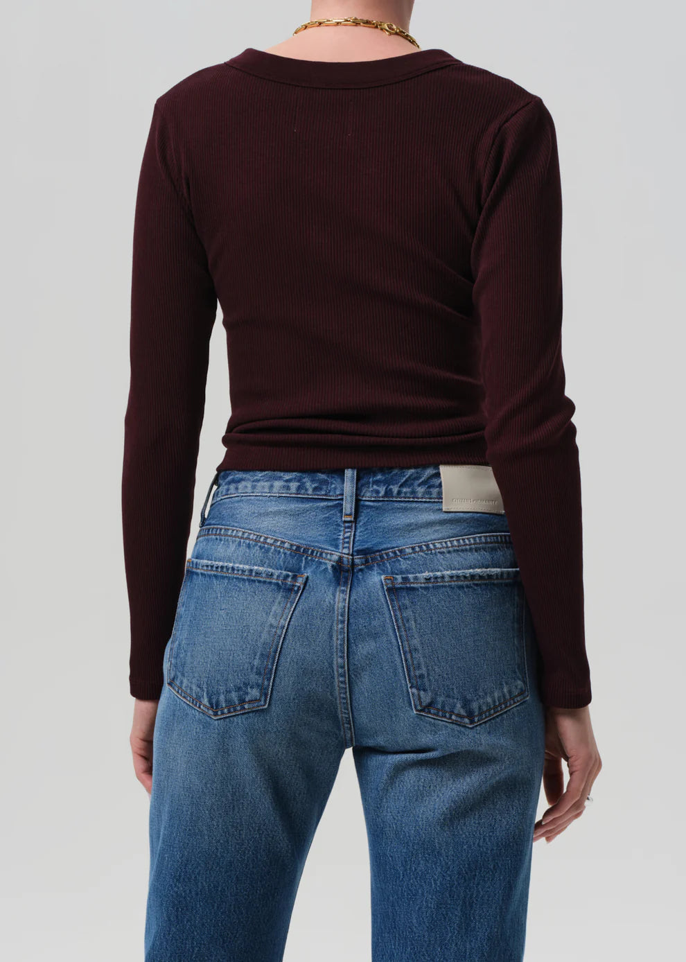 Varra Henley Top - Mahogany