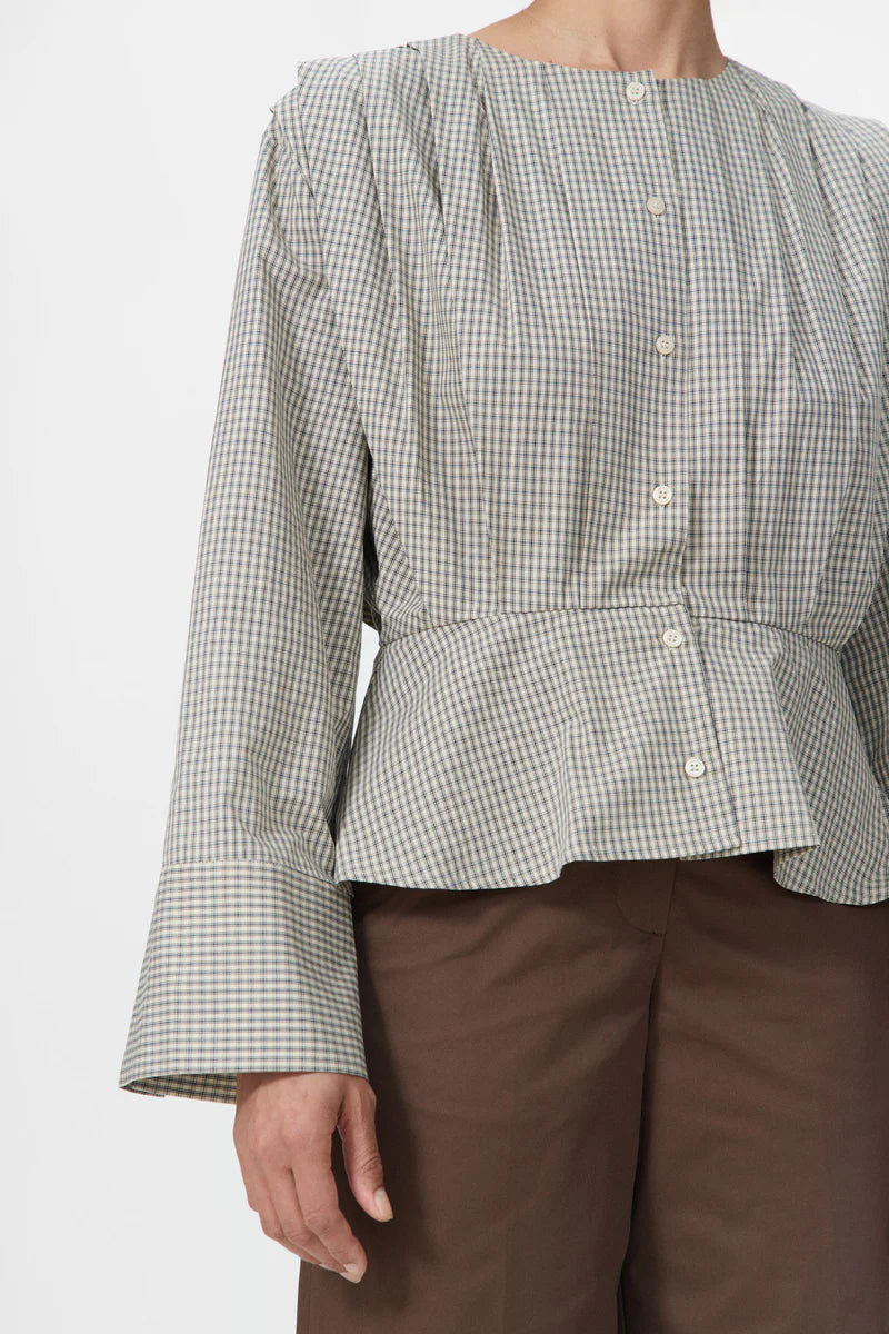 Etta Blouse Beige Check