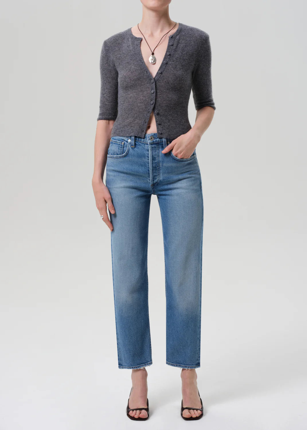 Delfina High Rise Straight Denim