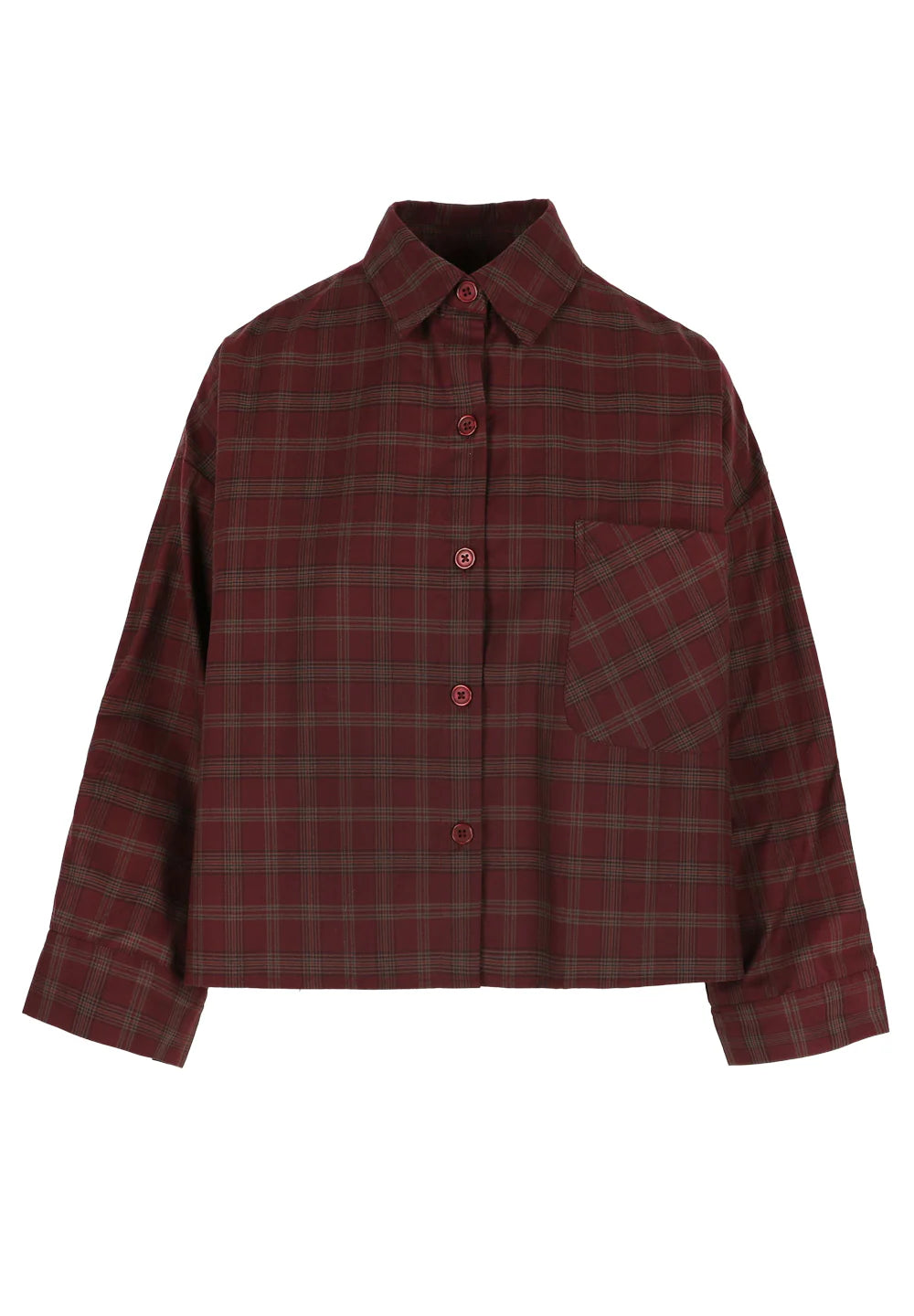 Nikki Shirt Burgundy/Beige Check