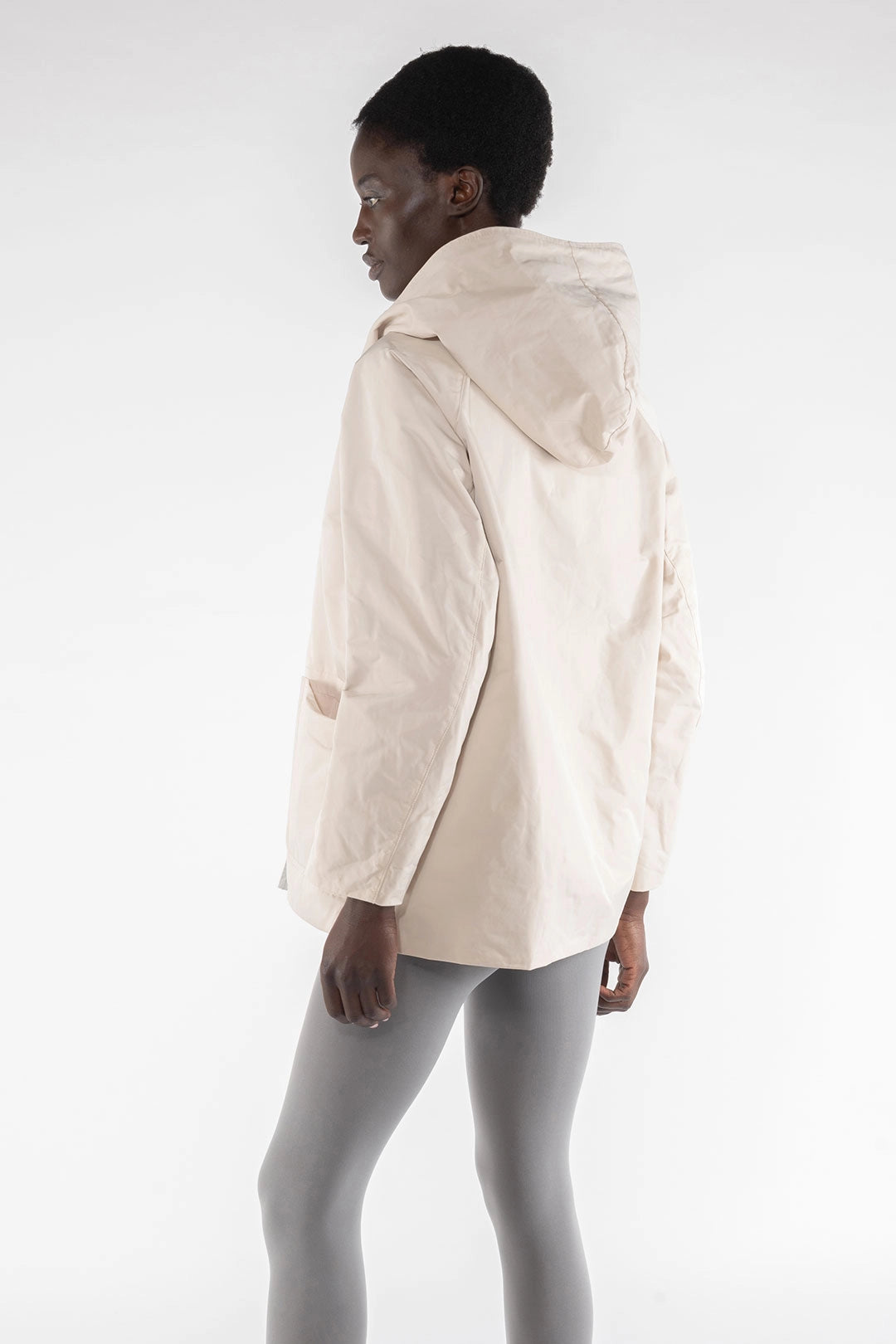 OOF 9411 Reversible Raincoat - Cream/Grey