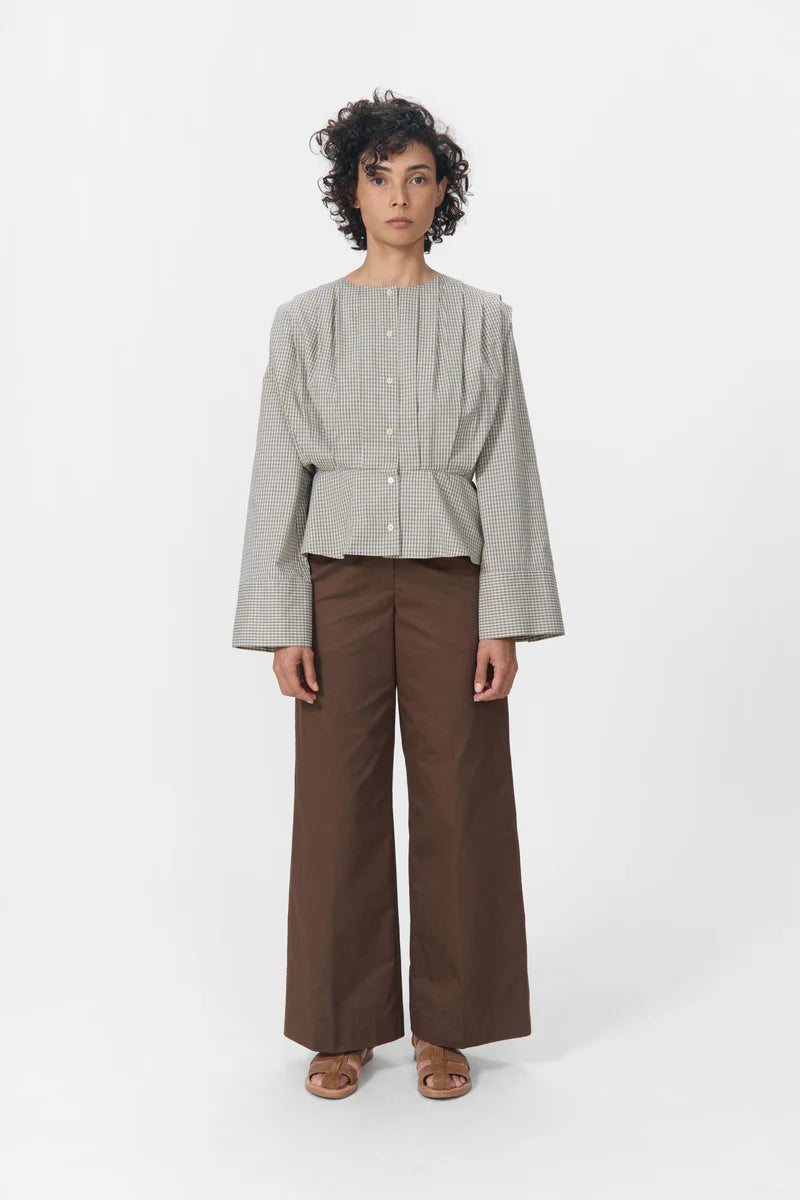 Etta Blouse Beige Check